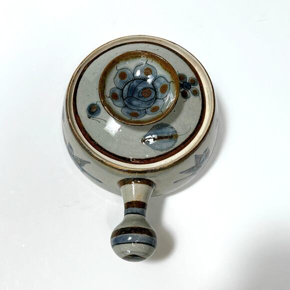 Vintage Ken Edwards Covered Pot w Handle – Tonala Folk Art Stoneware – 1970s era - Picture 9 of 11